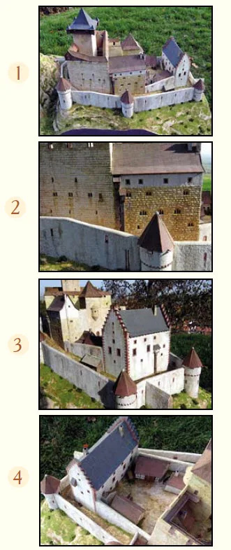 Das Modell der Wachtenburg im Maßstab 1:87, Ansicht von Südwesten