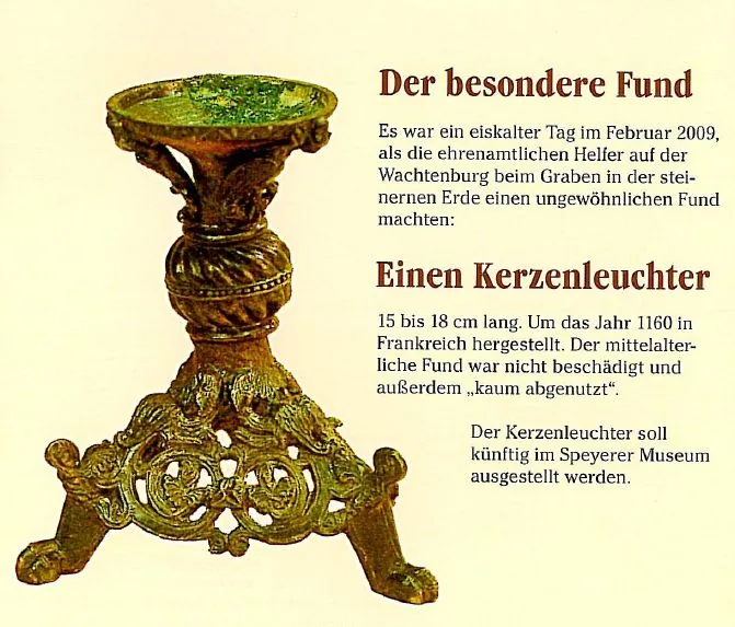 Archäologischer Fund: Kerzenleuchter von der Wachtenburg
